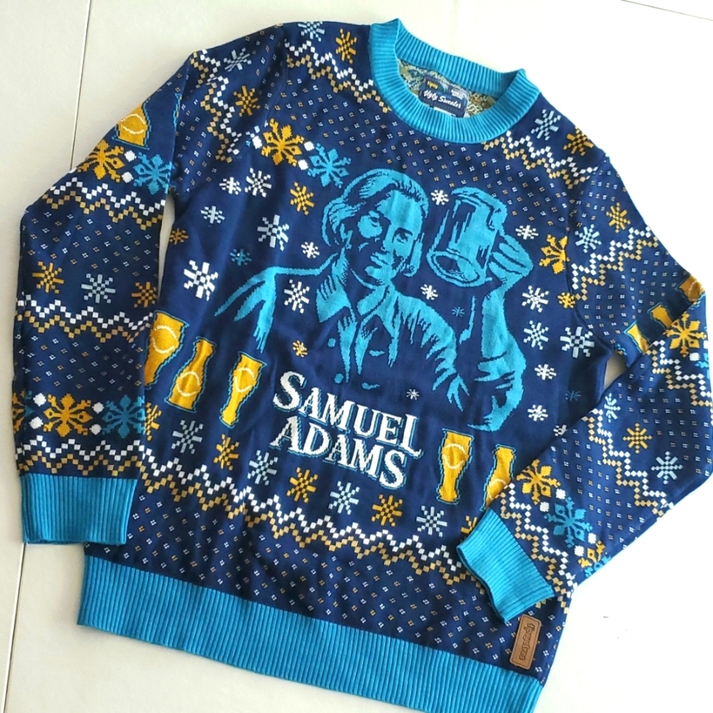 Ugly Christmas Sweater Samuel Adams Beer Lights Up Holiday Sweater Size M